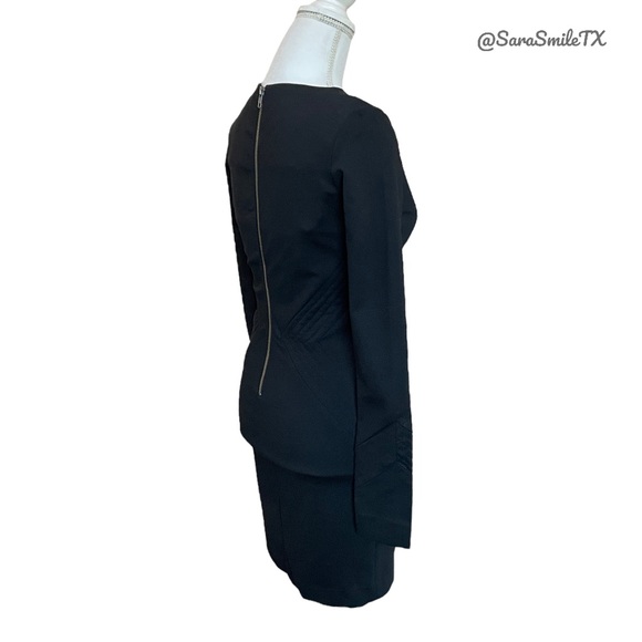 ELIZABETH & JAMES Black Low V-Neck Long Sleeve Fitted Party Dress NWOT - Picture 9 of 14